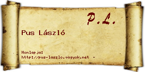 Pus László névjegykártya
